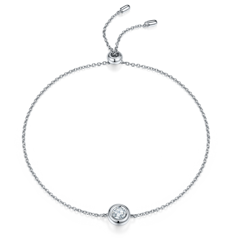 水泡系列S925银镀白金MoissanitePendantStud EarringBracelet套装